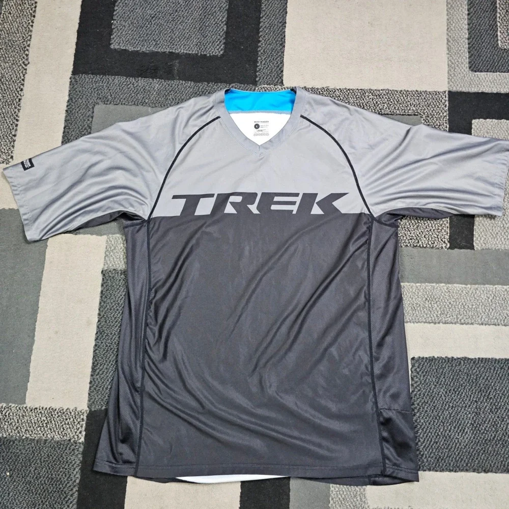 Trek Bontrager Cycling Jersey Mens Large Grey Charcoal Loose Fit Excellent